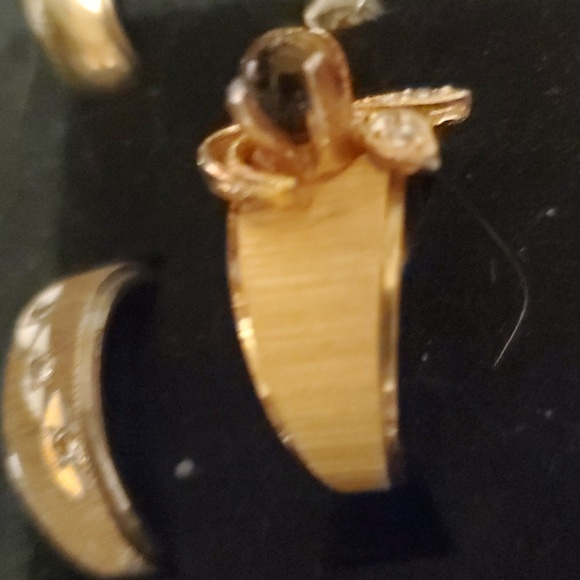 Cats eye and diamond ring 12kt - Picture 3 of 4